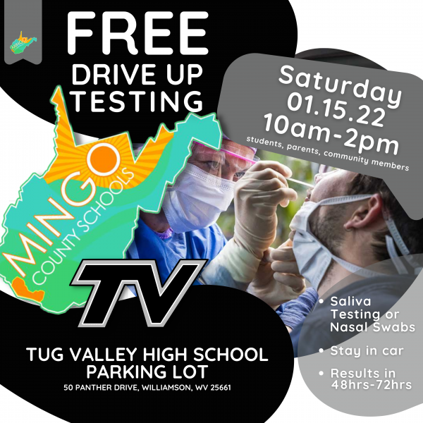 Photo for Free COVID Drive Up Testing at Tug Valley High School